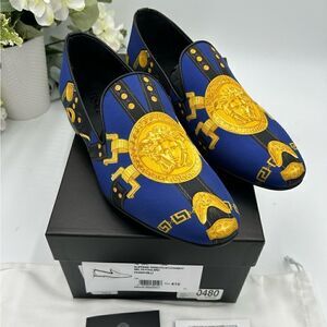 Men’s Versace medusa head silk slippers, size 41 made in Italy